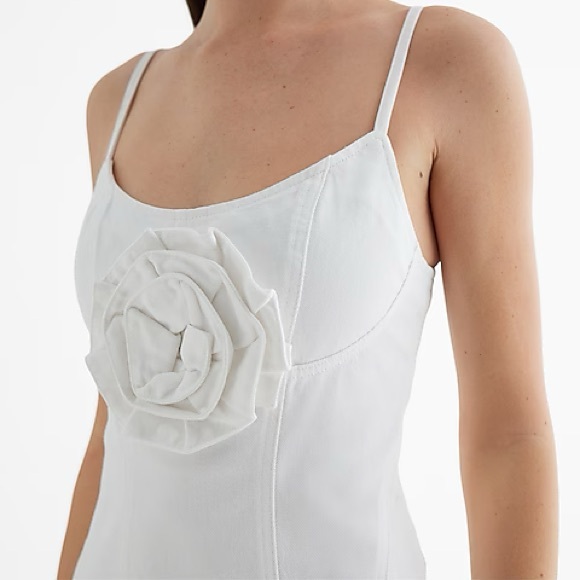 NYT Denim Scoop Neck Rosette Mini Sheath Dress - Picture 2 of 2